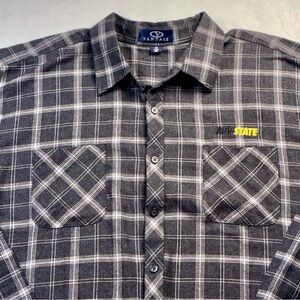 Vantage Men’s App State Flannel Shirt Gray Plaid 2X Cotton Appalachian State